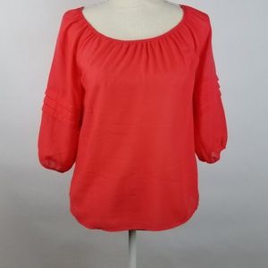 Loft Orange Pullover Blouse W/3/4 Sleeves SZ XXSP